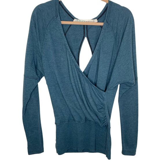 Free People Tops - Free People Beach Teal Faux Wrap Open Back Top, One Body